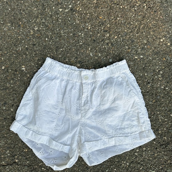 Aerie White High Waist Eyelet Shorts - Picture 1 of 3